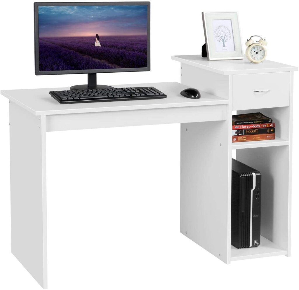 A White Computer Desk