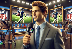 For his NBC debut Drew Brees appeared in a formal suit while working from a polished television studio together with his well-styled and fuller hairstyle.