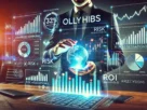 A concept of investment analysis demonstrates Ollyhibs financial performance through its market trends and data-based charts.