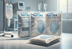 Medical Display of Convatec Natura 416400-416419 Ostomy Pouches on a Clean Surface