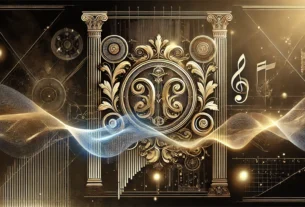 Elegant golden emblem representing the mystery and significance of Fapelli, set against a dark, modern background with abstract waves and glowing elements.